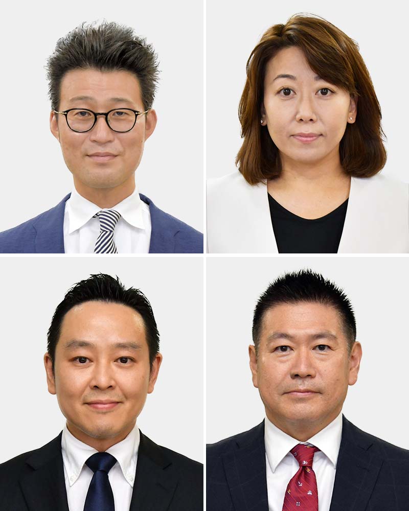 （左上から届け出順に時計回り）山下洋輔氏、太田和美氏、中沢裕隆氏、村田章吾氏