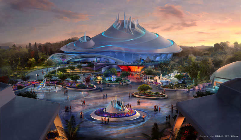 ２０２７年開業予定の「スペース・マウンテン」と周辺環境のイメージ（ｃ）Ｄｉｓｎｅｙ