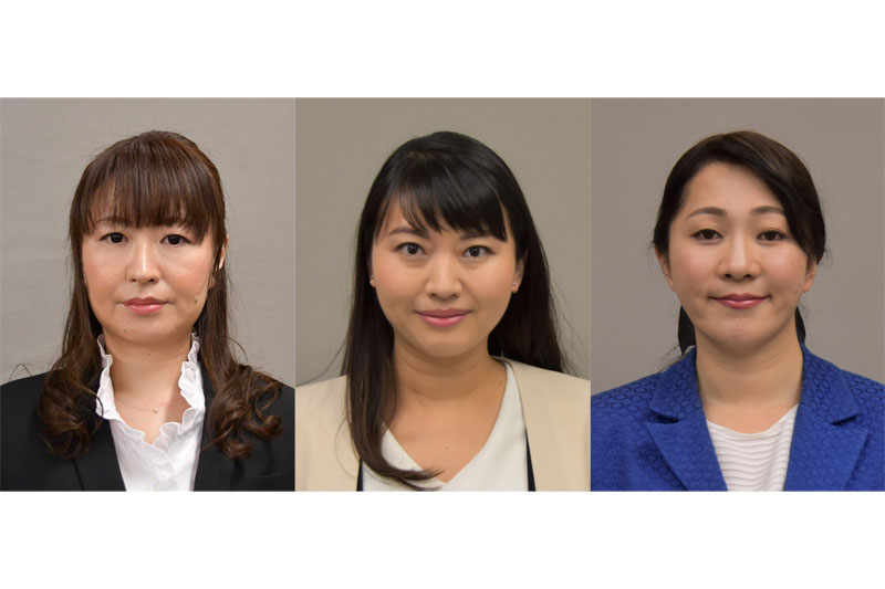 (左から)NHK党の中村典子氏、幸福実現党の七海ひろこ氏、新党くにもりの梓まり氏