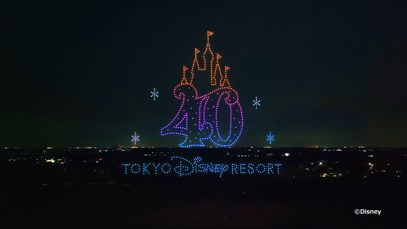 開園４０周年を記念したスペシャルドローンショーのイメージ（オリエンタルランド提供）