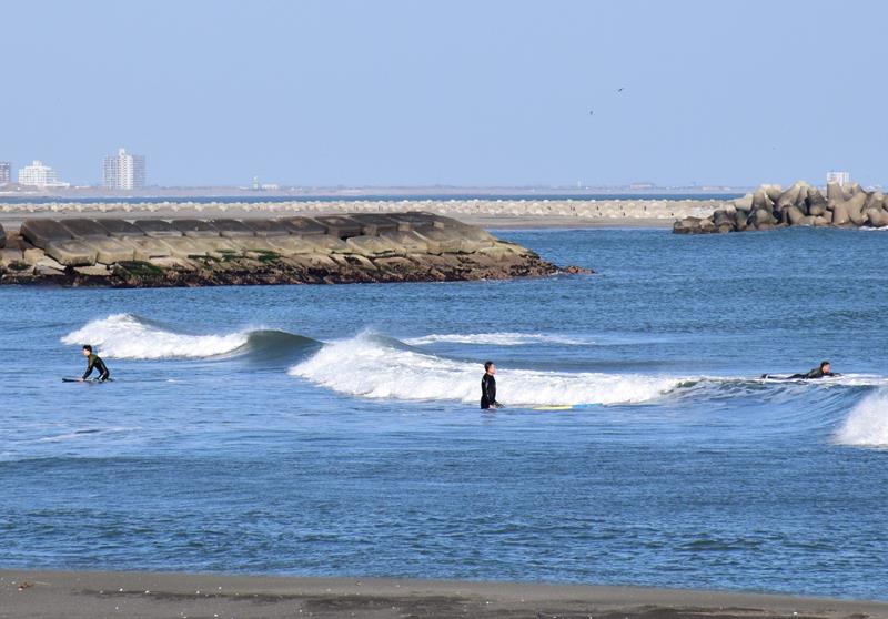 現在では多くのサーファーが訪れる一宮町の海岸
