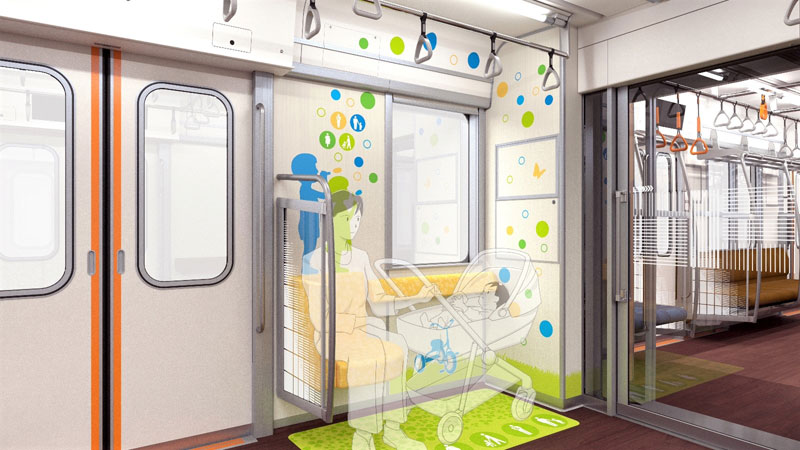 新型車両内に設定する「たのしーと」のイメージ(東武鉄道提供)