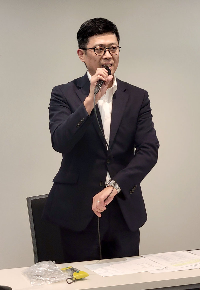 意気込みを語る趙顕洙代表理事＝東京都千代田区
